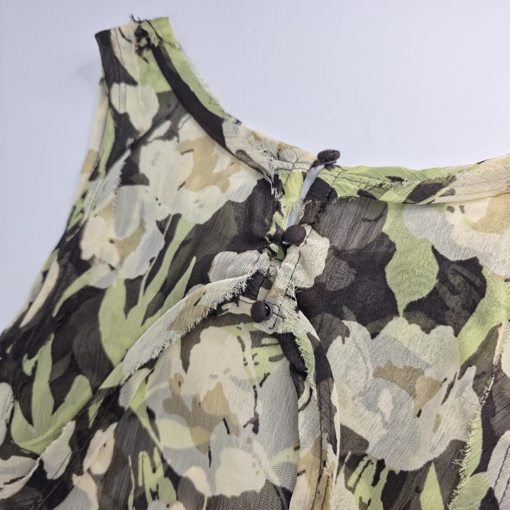 Free People Raven Printed Mini Dress Black Coffee Combo Green Floral S NWT $128 - Picture 13 of 15